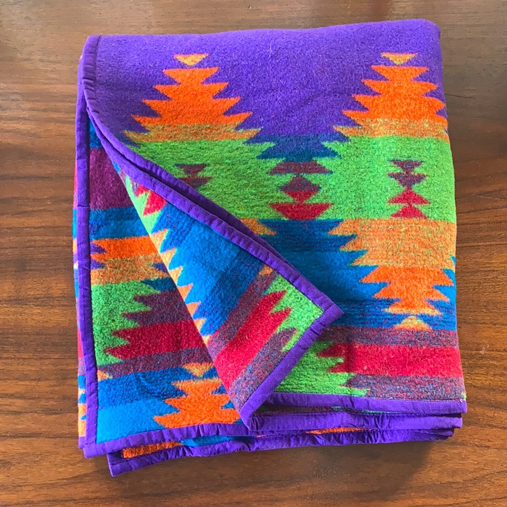 Vintage Made in Oregon Wool Blend Lap Blanket